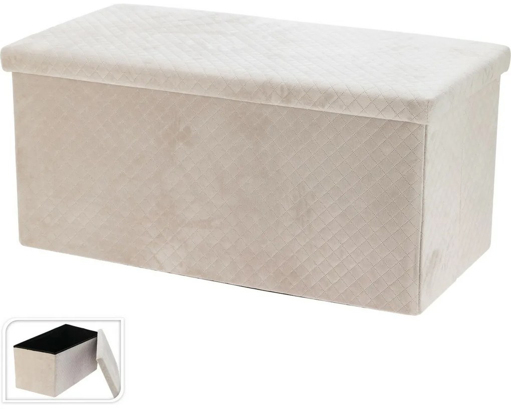 Taboret ze schowkiem Visby, 76 x 38 x 38 cm, aksamitne wykończenie