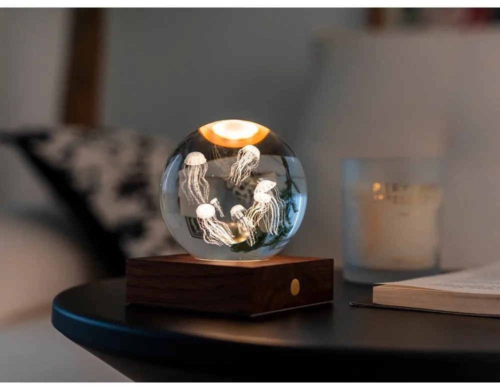 Lampa stołowa LED w naturalnym kolorze ze szklanym kloszem (wysokość 8 cm) Amber – Gingko
