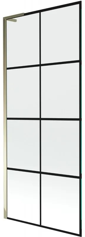 Mexen Next L parawan nawannowy 1-skrzydłowy 80 x 150 cm, czarny wzór, złoty - 895-080-000-03-77-50