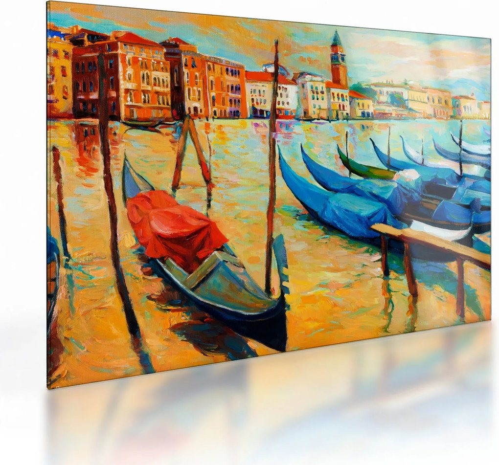 Obraz na szkle - Port w Wenecji (70x50 cm)