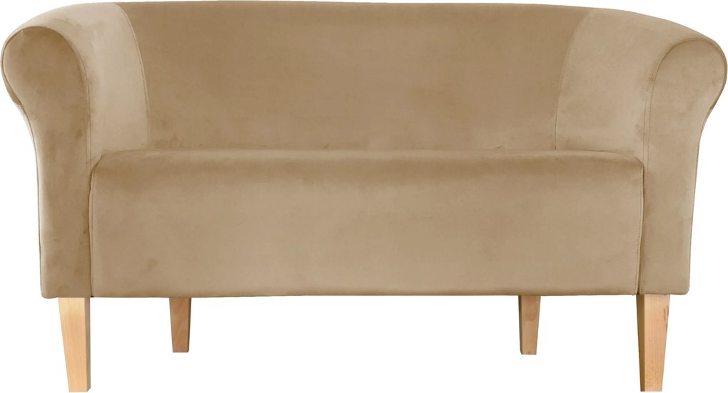Sofa Milo tkanina Welur : Kolor nogi - Drewno, Kolor tkaniny - VELVET - MG06, Typ tkaniny - Velvet, Wysokość nogi - 20 cm
