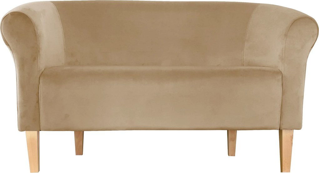 Sofa Milo tkanina Welur wygodna sofa tapicerowana do salonu i poczekalni : Kolor nogi - Drewno, Kolor tkaniny - VELVET - MG06, Typ tkaniny - Velvet, Wysokość nogi - 20 cm