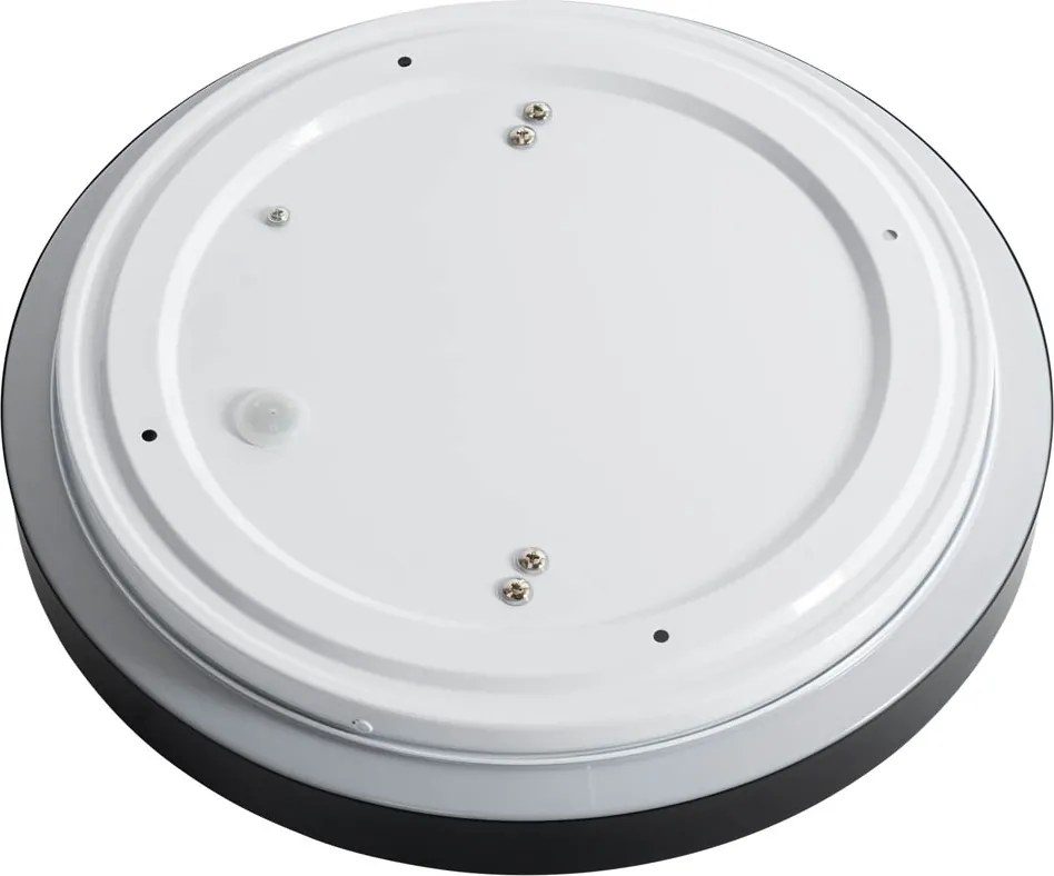 Nowoczesna lampa sufitowa czarna z biała 35 cm IP44 - Walden