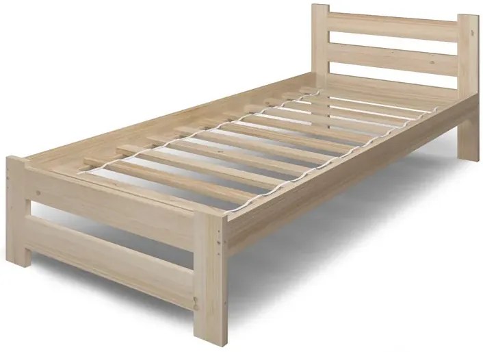Pojedyncze łóżko drewniane z materacem 80x200 C9-M88