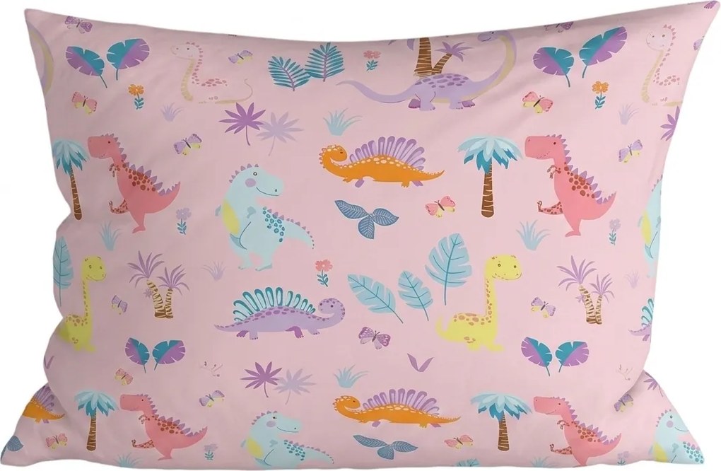 Poszewka na poduszkę z mikrofibry DINO ISLAND 70x90 cm, kolorowy