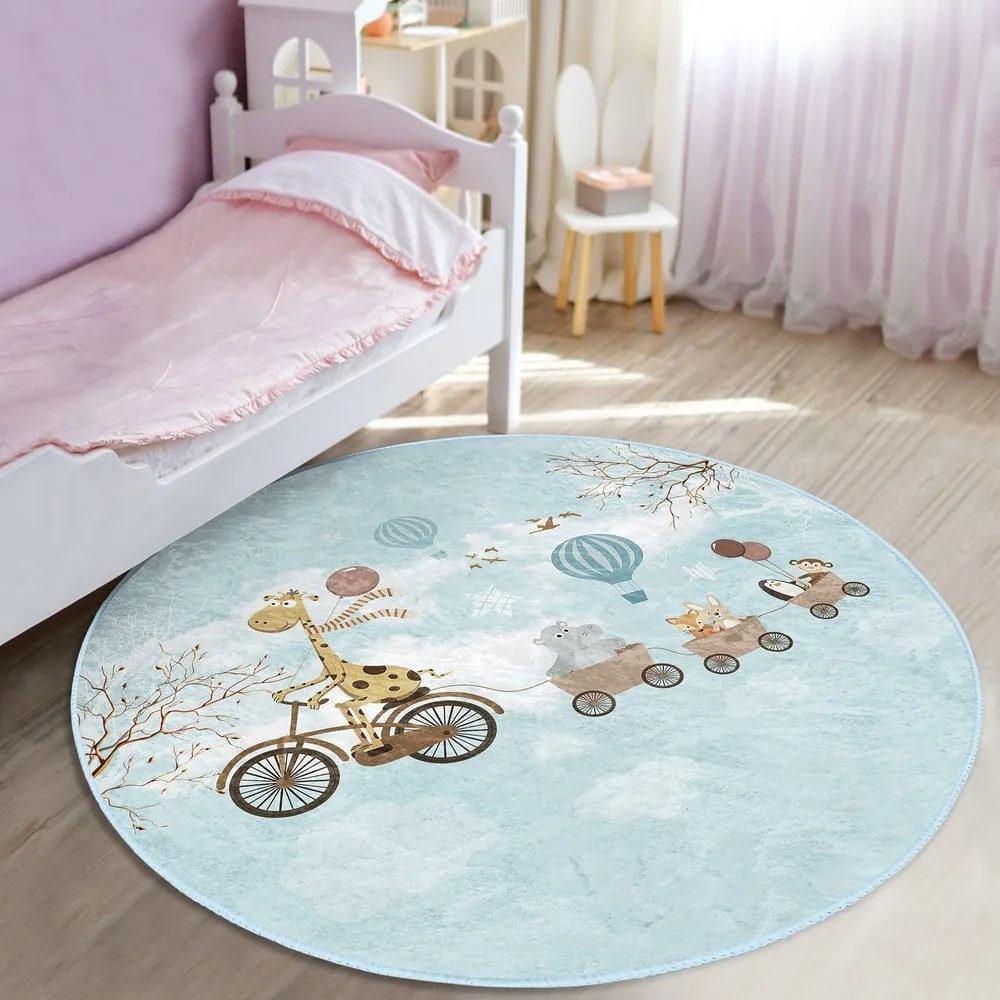 Jasnoniebieski dywan dziecięcy ø 100 cm Comfort – Mila Home
