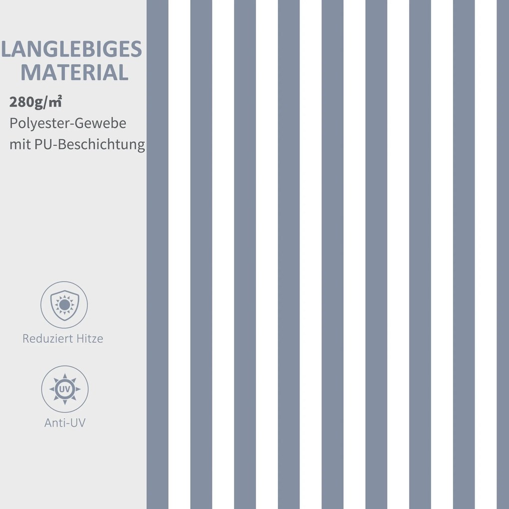 Outsunny markiza markiza przegubowa korbka ręczna balkon 2,95 x 2,45 m aluminiowy szary biały