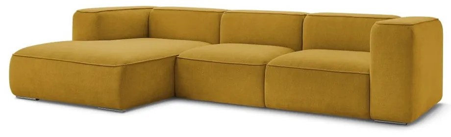 Narożnik z materiału bouclé w kolorze ochry (lewostronny) Zephyr – Bobochic Paris