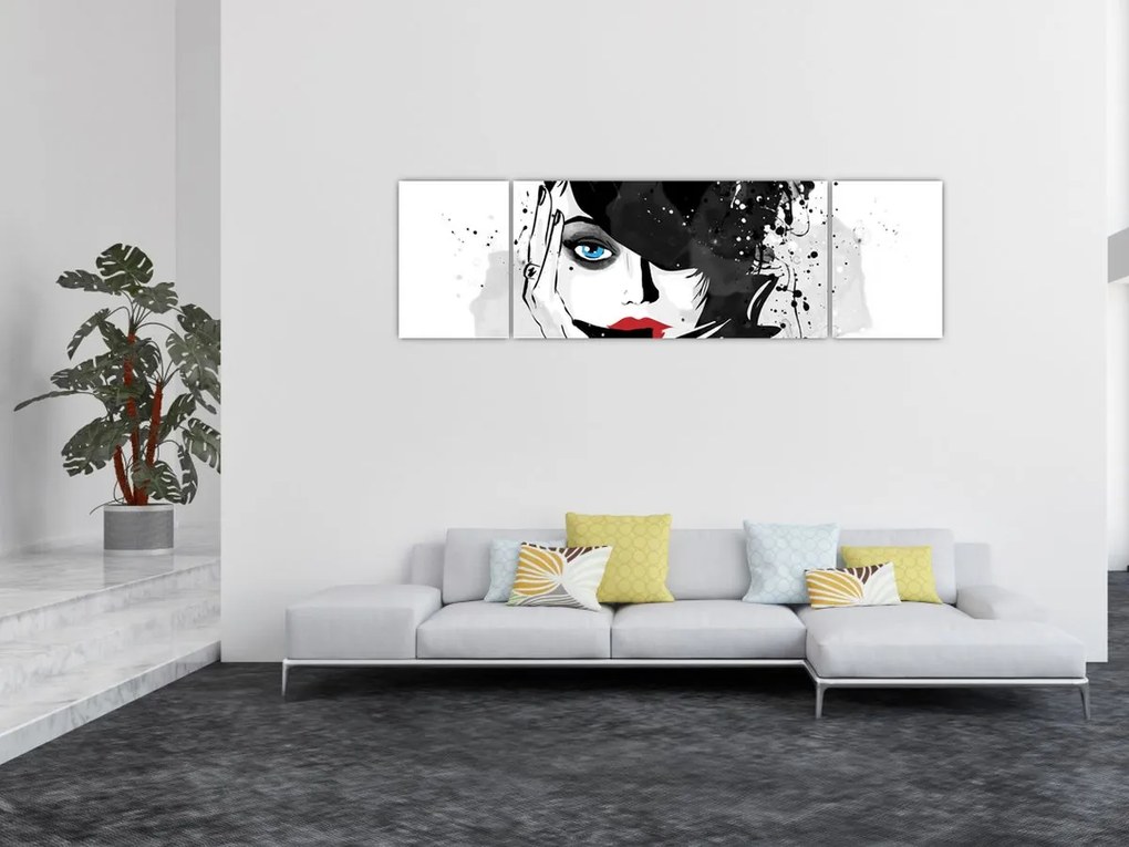 Obraz - Tajemnicza kobieta (170x50 cm)