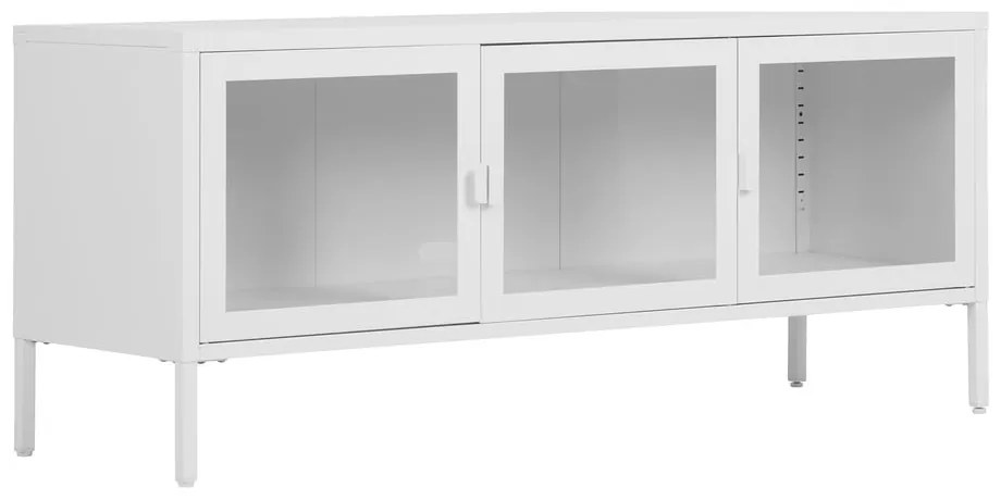 Biała metalowa szafka pod TV 130x55 cm Brisbane – House Nordic