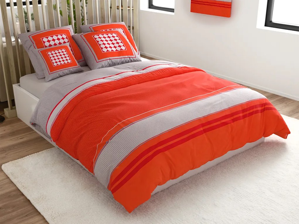 PrzytulneMieszkanie.pl PrzytulneMieszkanie.pl Pościel z bawełny renforcé TABITA czerwone Rozmiar pościeli: 2 szt 80 x 80 cm | 200 x 220 cm