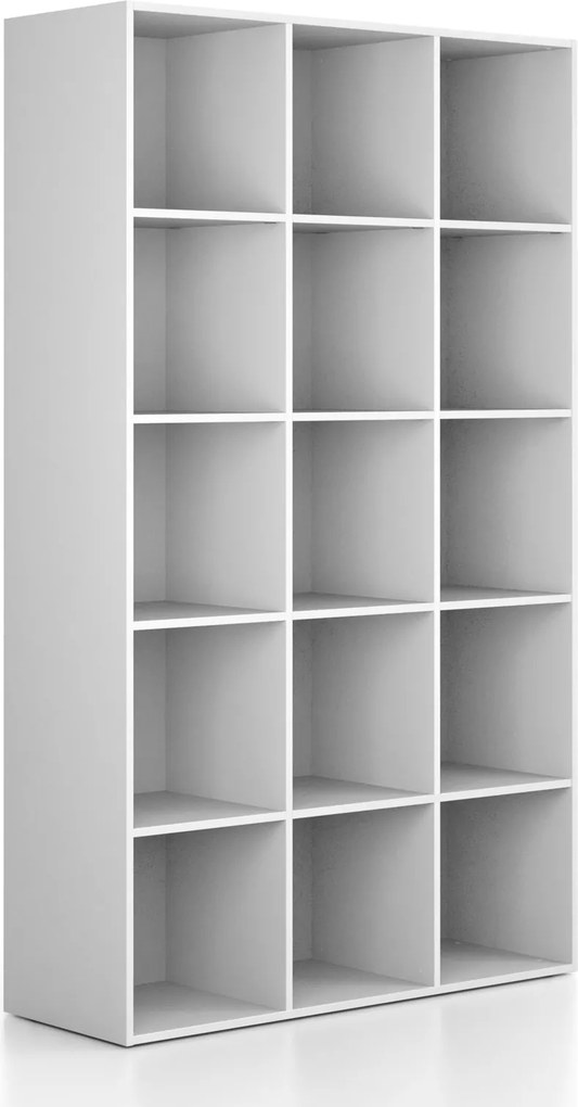 Regał FRAME, wysoki, 3 kolumny, 2162 x 1299 x 450 mm, biały