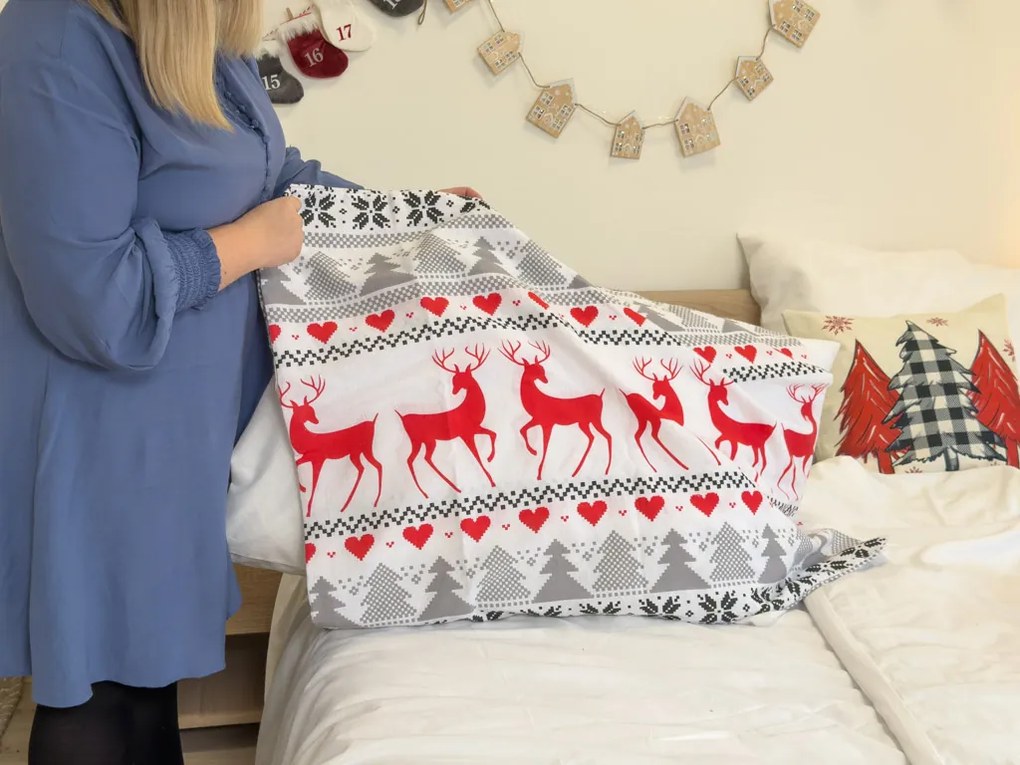 PrzytulneMieszkanie.pl PrzytulneMieszkanie.pl Pościel flanelowa DEER DREAMS białe Rozmiar pościeli: 70 x 90 cm | 140 x 200 cm