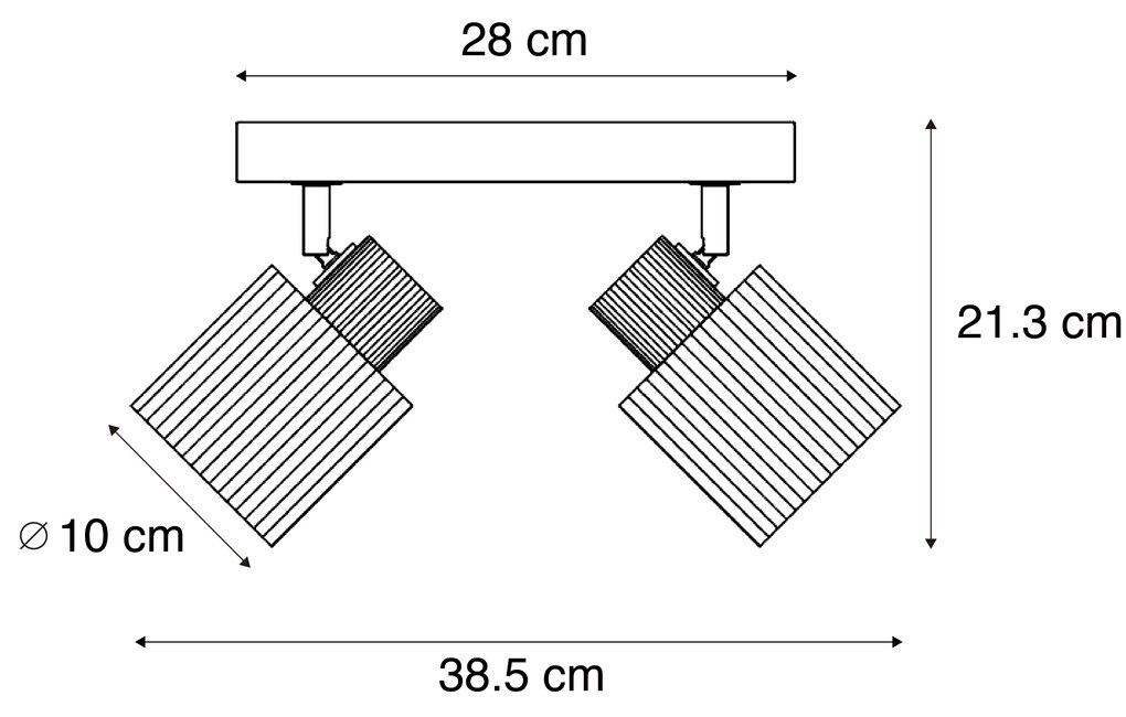 Nowoczesny reflektor drewniany z przydymionym szkłem 2-punktowy obrotowy i uchylny - Gracy Nowoczesny Oswietlenie wewnetrzne