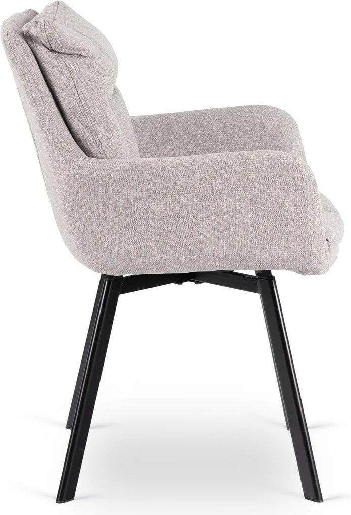 Krzesło Tapicerowane Obrotowe do Salonu CORTADO Szare Nowoczesne