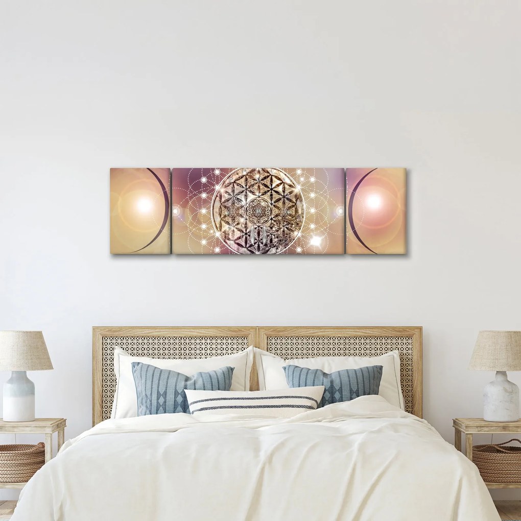 Obraz - Mandala z elementami (170x50 cm)