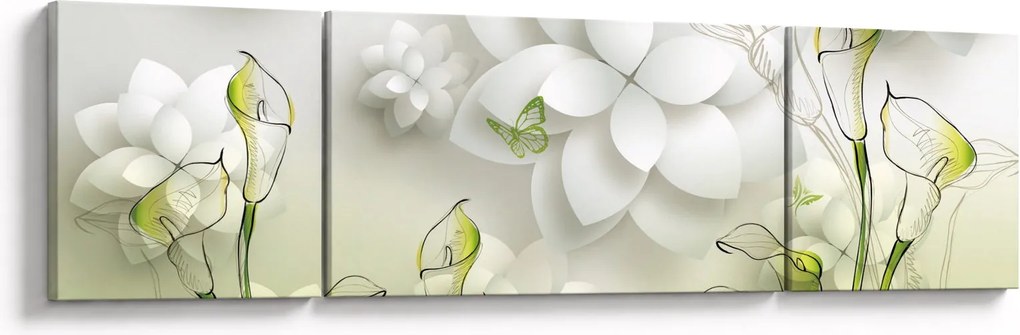 Obraz z kwiatami (170x50 cm)