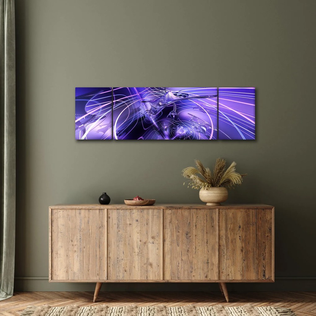 Obraz abstrakcji technicznej (170x50 cm)