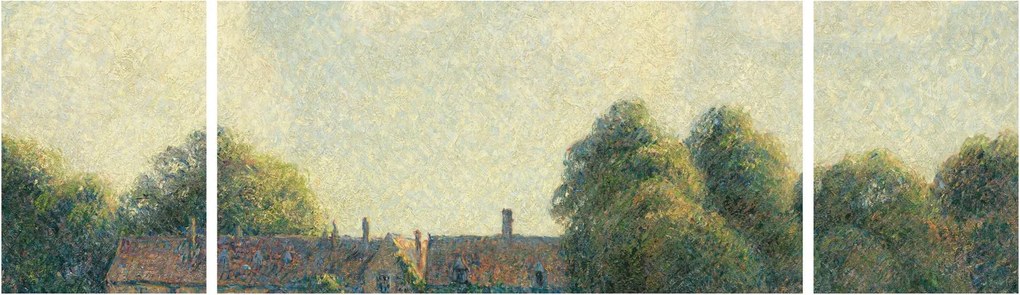 Obraz - Camille Pissarro, Hampton Court Green, reprodukcje (170x50 cm)
