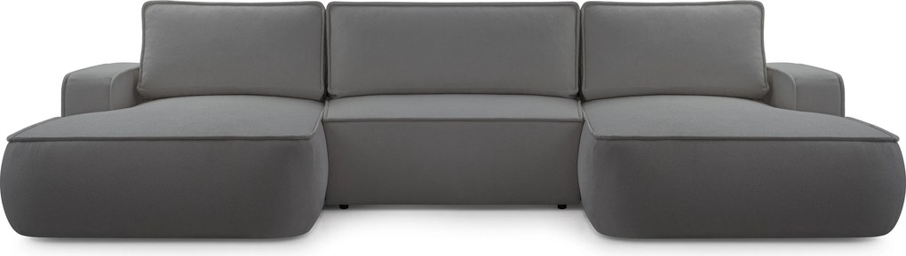 Masseno Narożnik SOLO z funkcją spania i pojemnikiem na pościel Narozniki U, Rozkładana sofa - Szary, GERRA 70