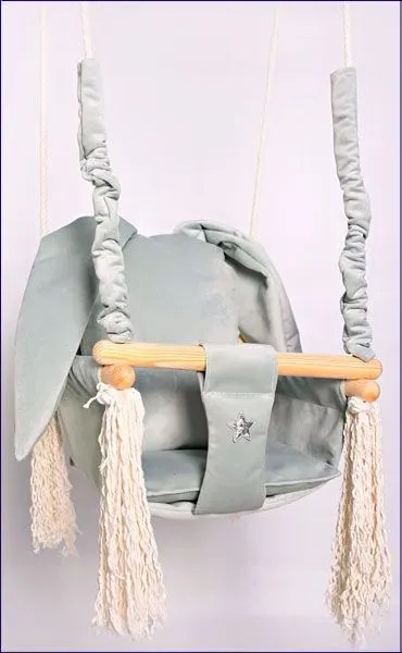 Szara huśtawka dla dzieci królik P2-R87