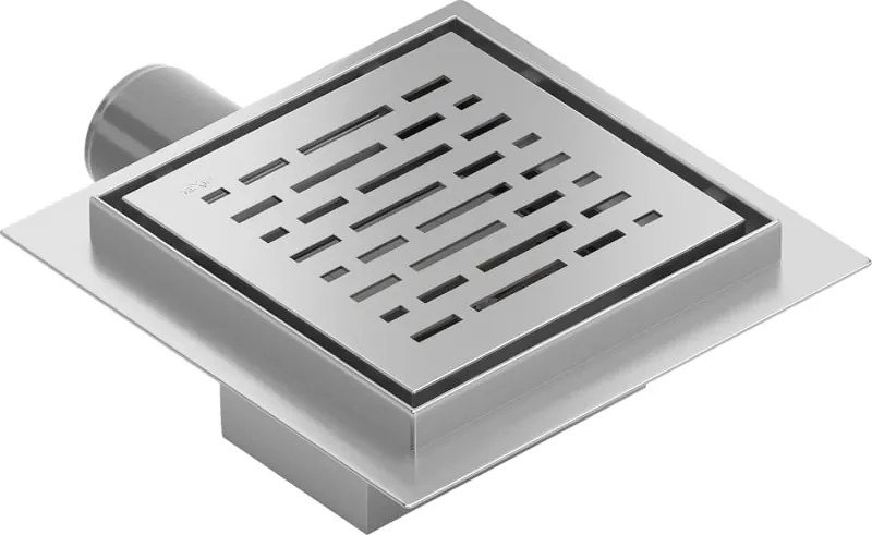 Mexen Flat-Q M01 wpust podłogowy kwadratowy 15 x 15 cm, inox - 1010315