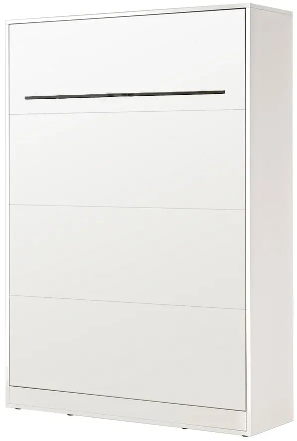 Pionowy tapczan otwierany z półką biały + czarny 140x200 B7-L63