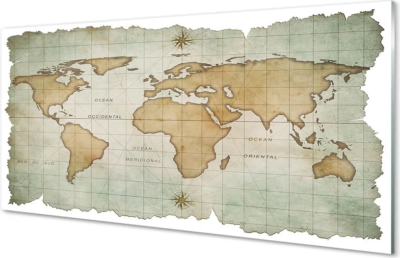 Szklany Panel Kartograficzna Wizja Świata