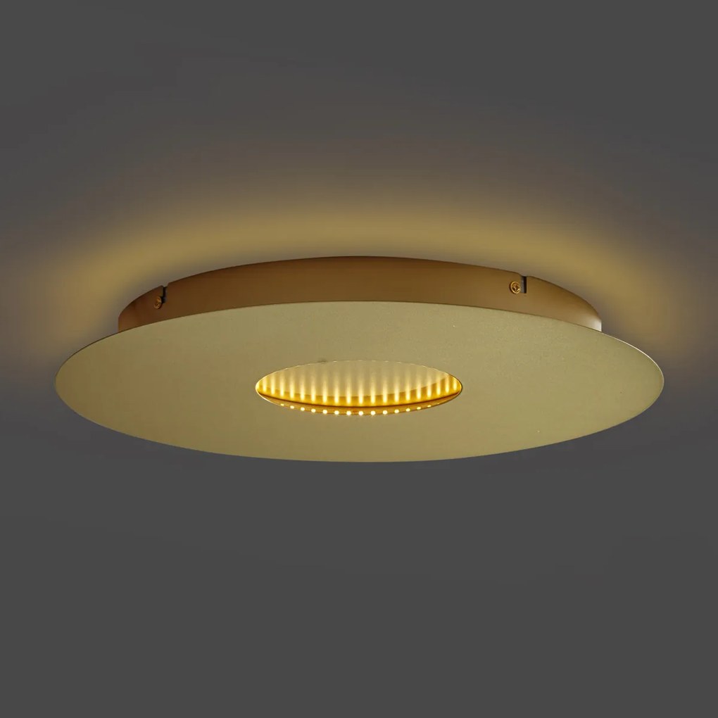 Nowoczesna lampa sufitowa złota 40cm ze zintegrowanym LED, ściemnialna w 3 krokach - Morning