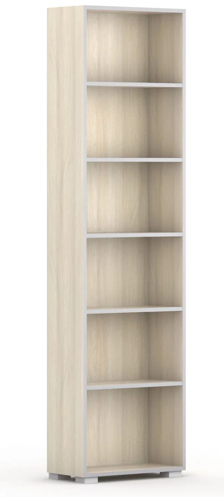 Biblioteka SILVER LINE, 1 kolumna, 2230 x 600 x 400 mm, dąb naturalny