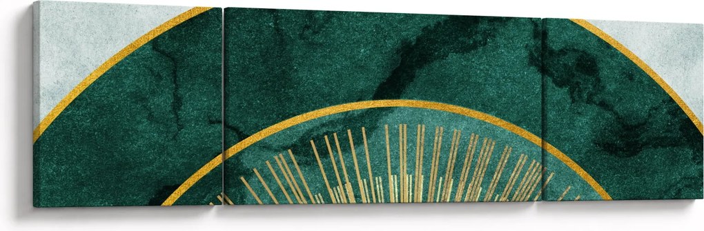 Obraz - Kształty ze złotą teksturą (170x50 cm)