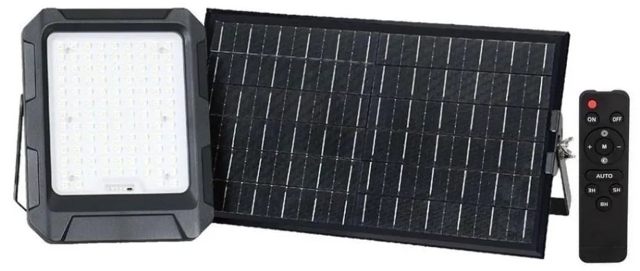 Reflektor solarny LED 15W 3,7V IP65 4000K czarny + pilot