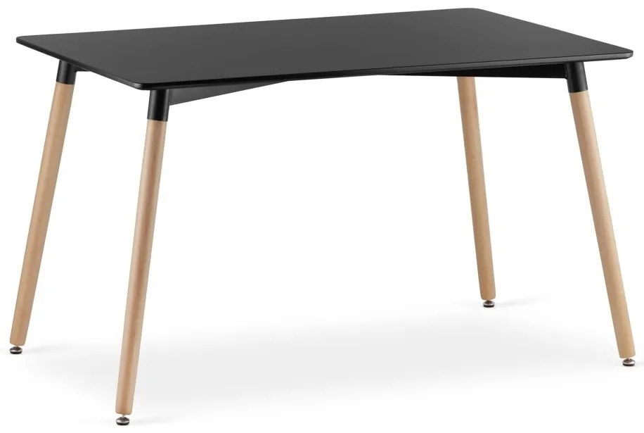 Zestaw jadalniany 1 + 4, czarny stół ADRIA 120x80 cm + szare krzesło KITO