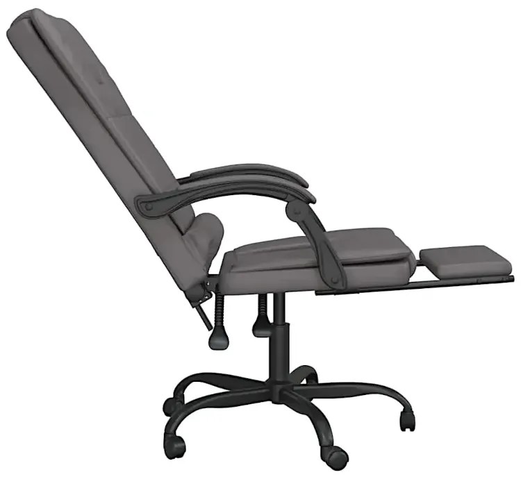 Szary masujący fotel biurowy z podnóżkiem M2-A58