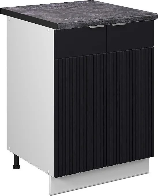 Szafki kuchenne czarne paski 60x60x82 fame-line