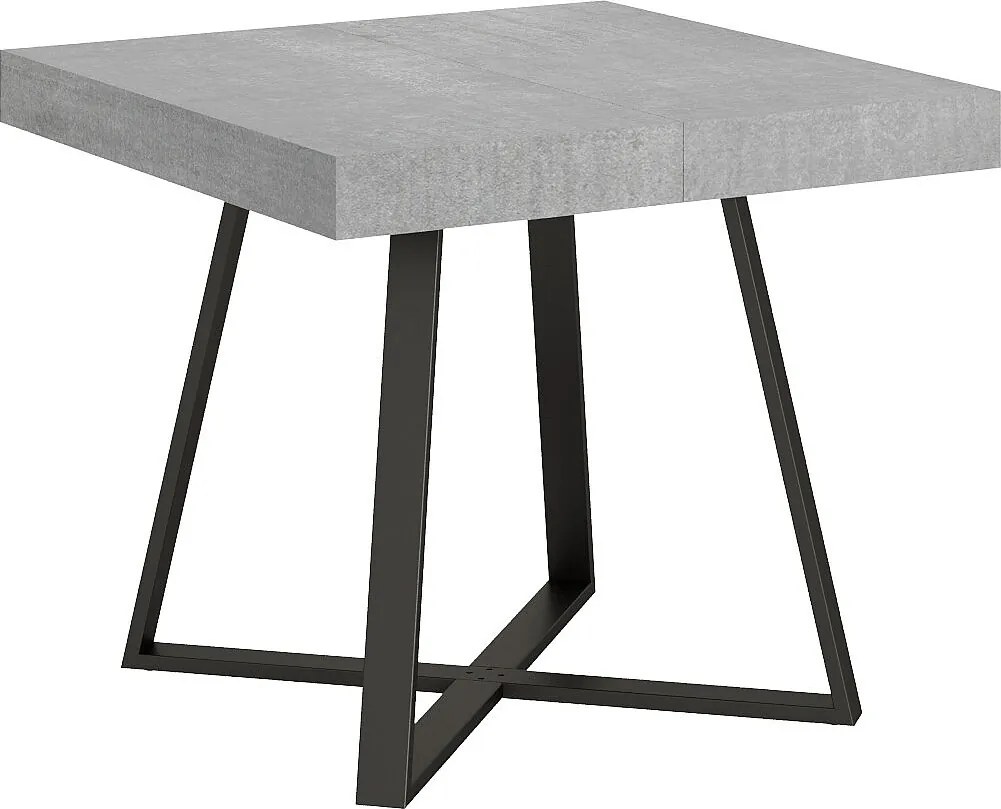 Stół rozkładany 90/194x90 cm Abbraccio cementu nogi antracytowe