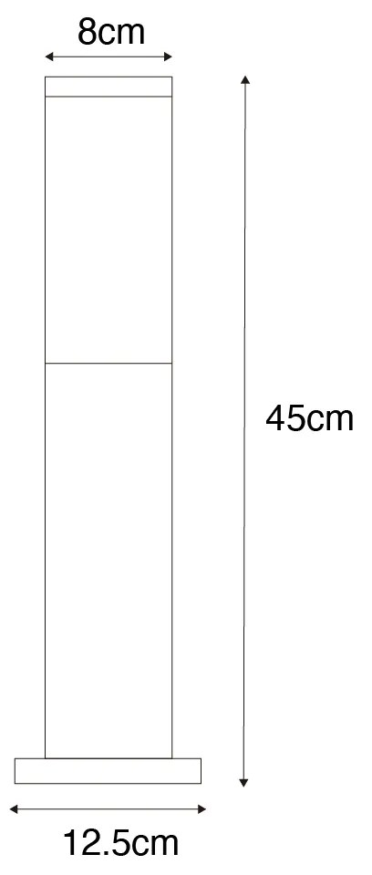 Inteligentna lampa zewnętrzna słupek ciemnoszara z przydymionym szkłem 45 cm z WiFi P45 - Malios