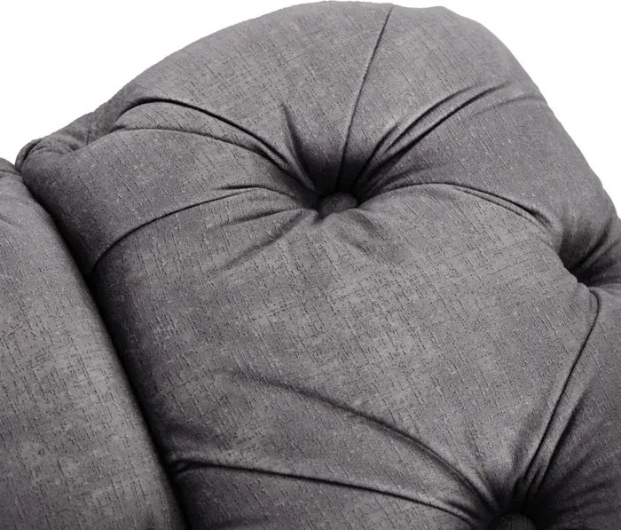Sofa SORRENTO 3S Trzyosobowa Szara Welurowa Glamour
