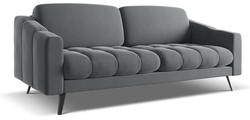 Szara aksamitna sofa 202 cm Nalu – Makamii