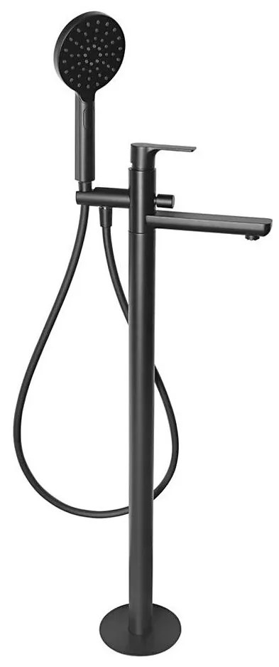 Sapho - zestaw wannowy z baterią PAX, matowa czerń