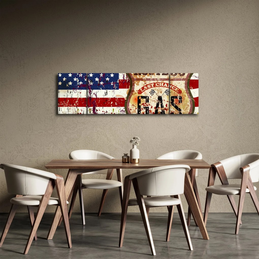 Obraz - Vintage flaga (170x50 cm)