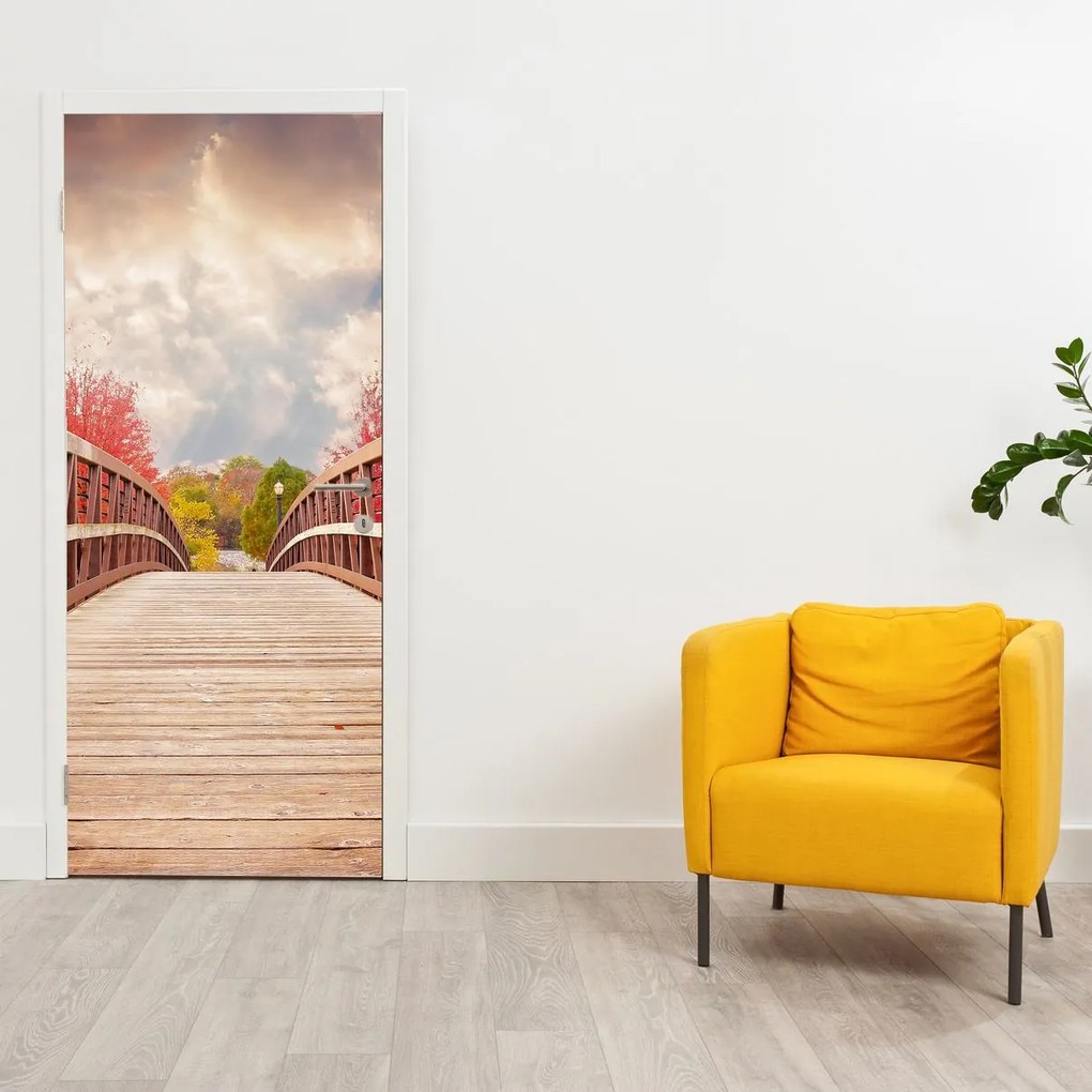 Fototapeta na drzwi - Drewniany most (95x205cm)
