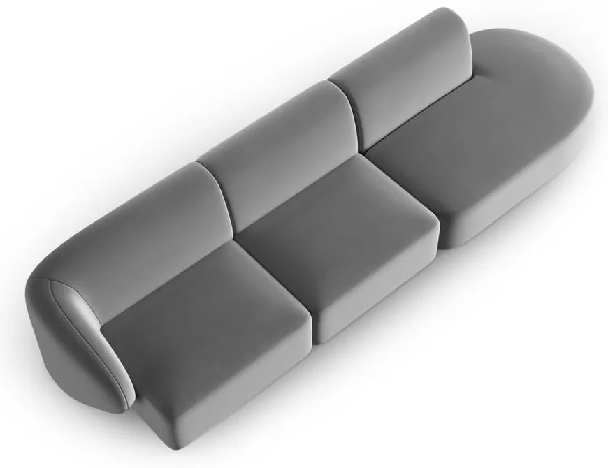 Szara aksamitna sofa lewostronna 311 cm Paolo – Milo Casa