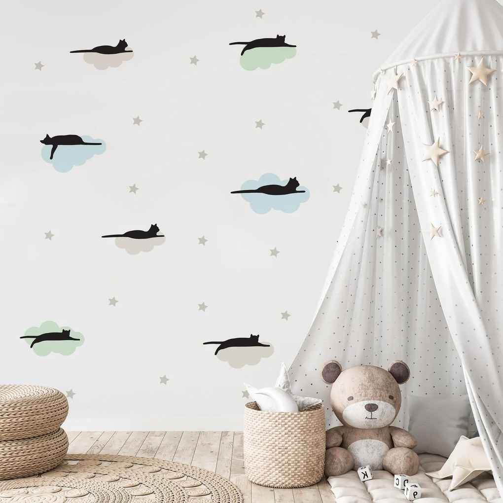 Fototapeta - Koty na pufach (196x136 cm)