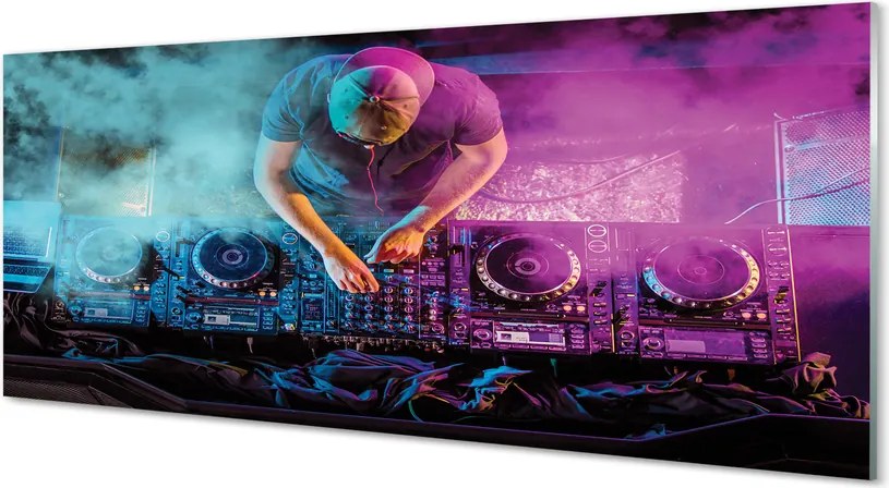 Szklany Panel Konsola DJ-a w Blasku Świateł