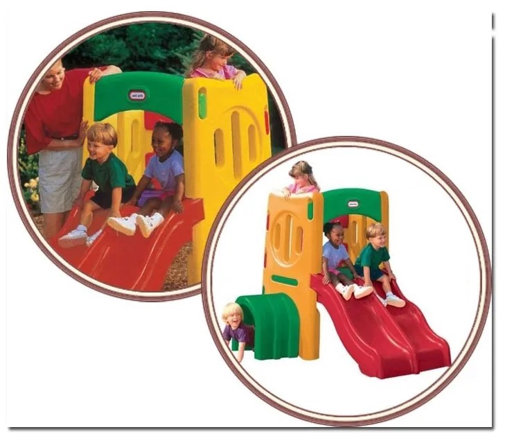 Małpi gaj z podwójną zjeżdżalnią little tikes