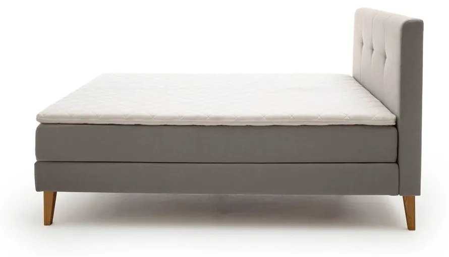 Jasnoszare łóżko boxspring 160x200 cm Stockholm – Meise Möbel