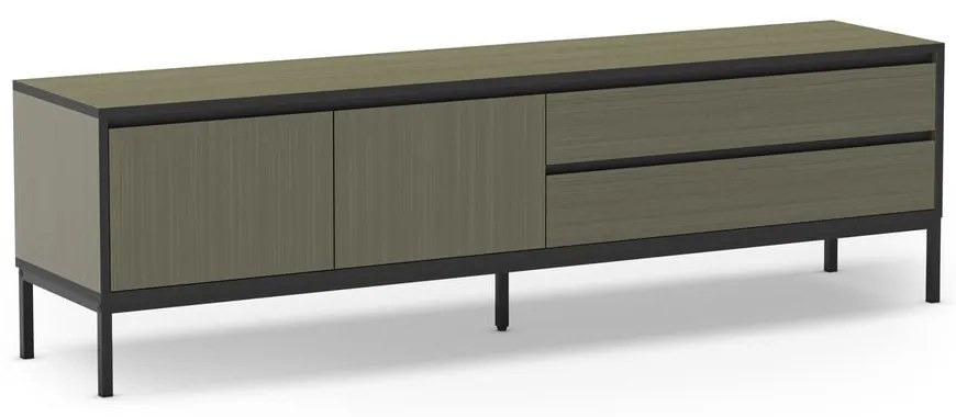 Ciemnozielona szafka pod TV 180x55 cm Lorenza – Marckeric