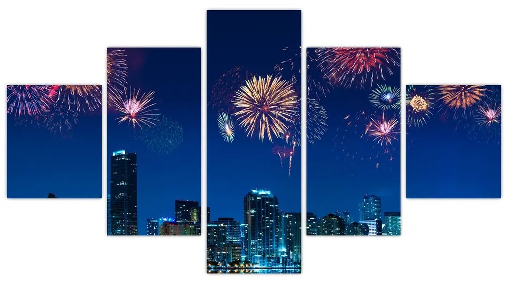 Obraz - Fajerwerki w Miami (125x70 cm)