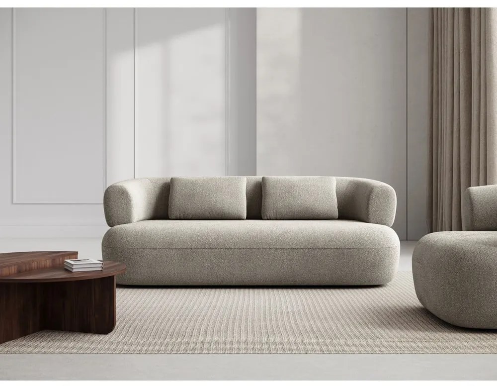 Jasnoszara sofa z materiału bouclé 178 cm Jenny – Micadoni Home